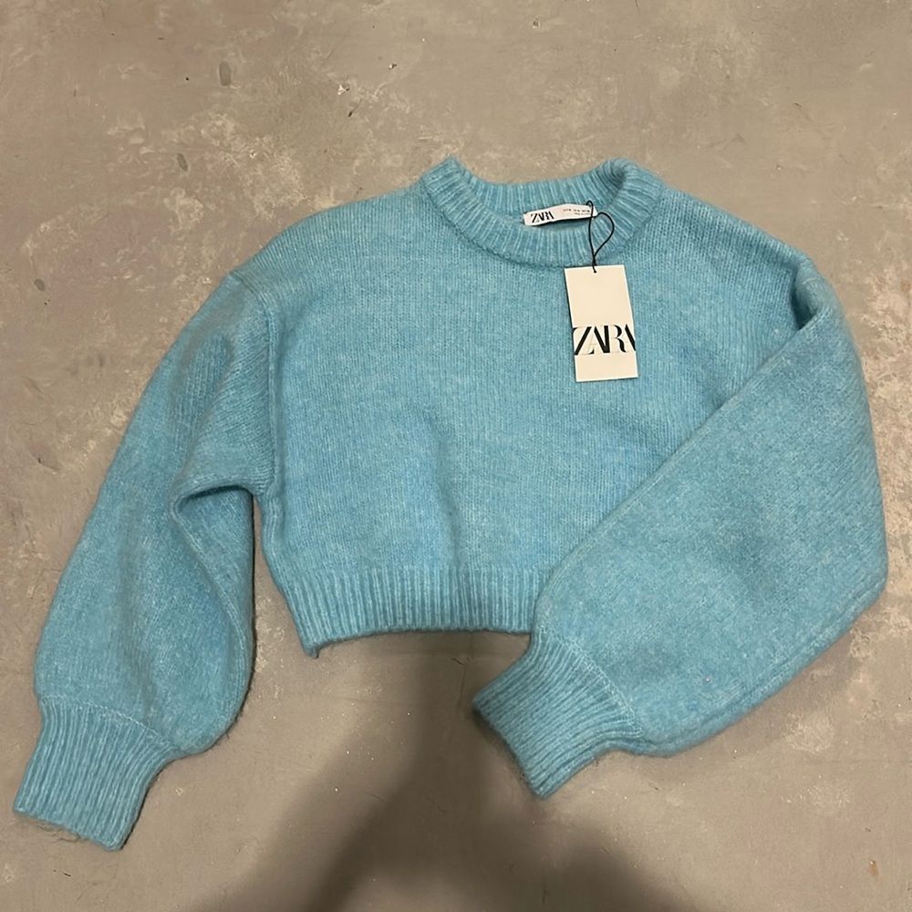 Blue Cropped Zara Sweater